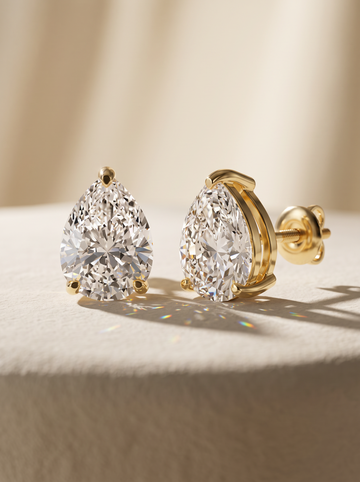 Pear Diamond Stud Earrings