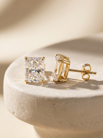 Radiant 4 Prong Stud Earrings