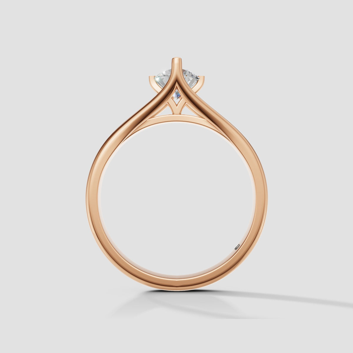 Ada Split Shank Solitaire in Rose Gold