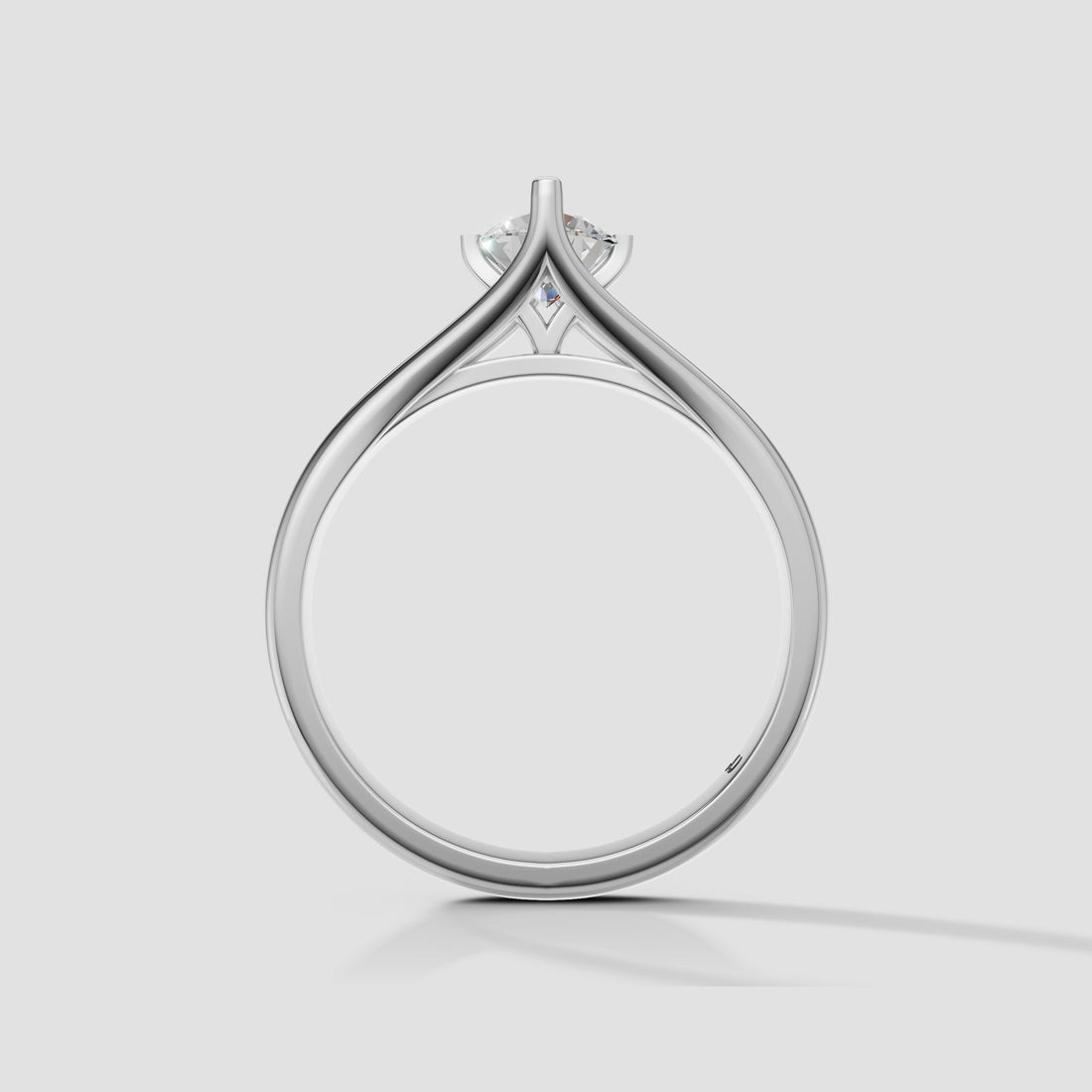 Ada Split Shank Solitaire in White Gold