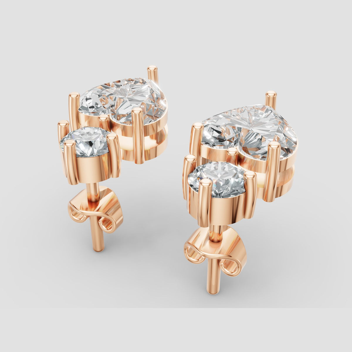 Amour Heart Drops in Rose Gold