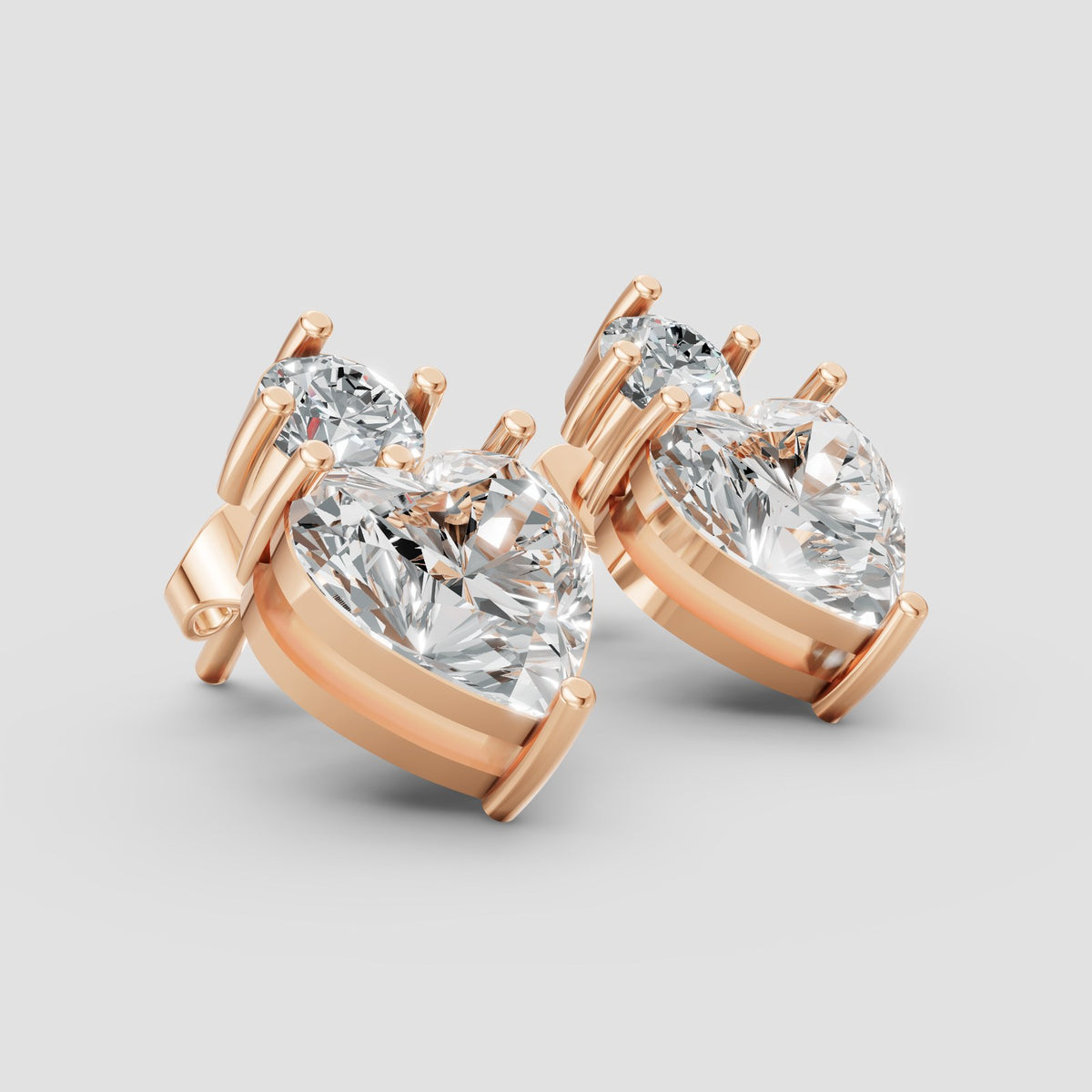 Amour Heart Drops in Rose Gold