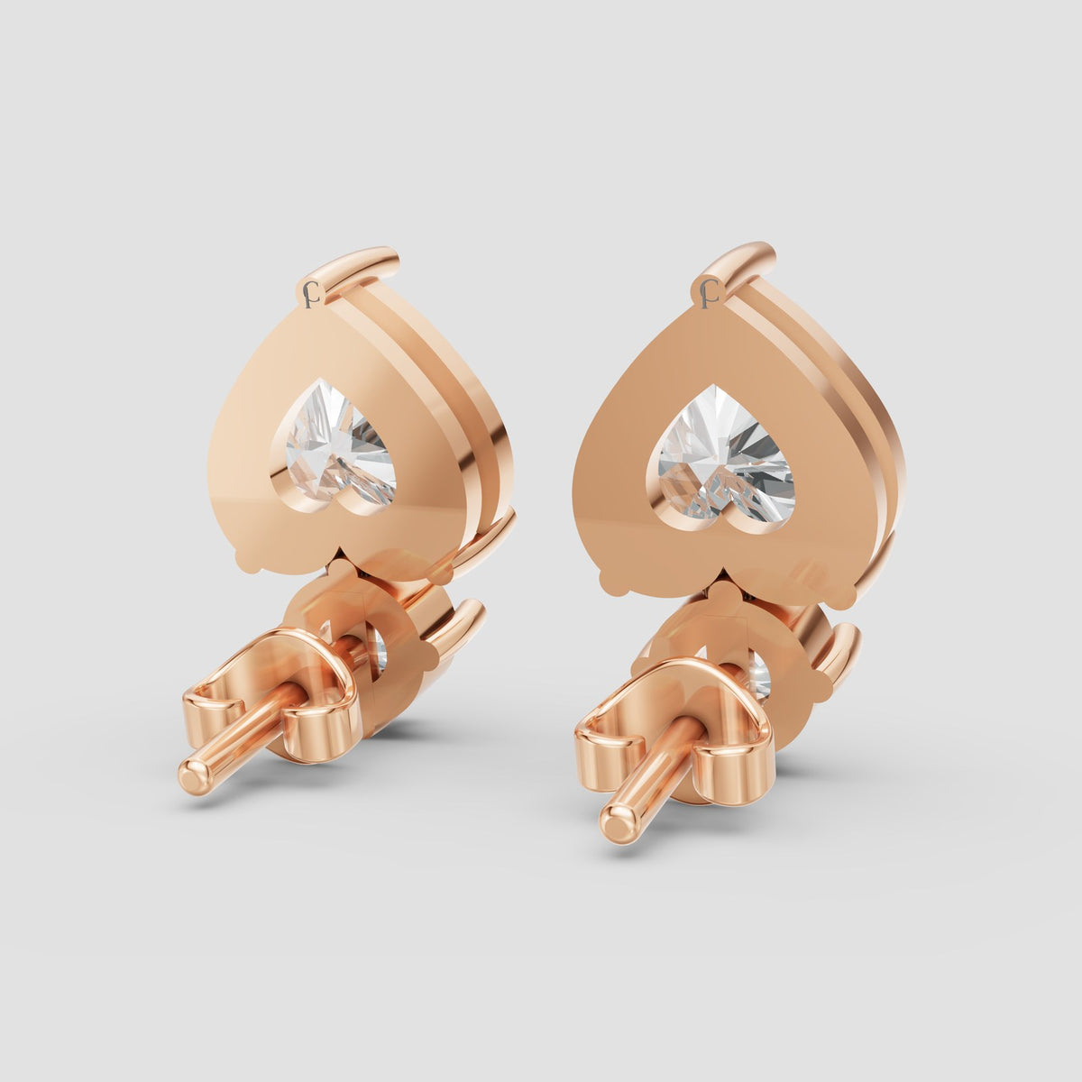 Amour Heart Drops in Rose Gold