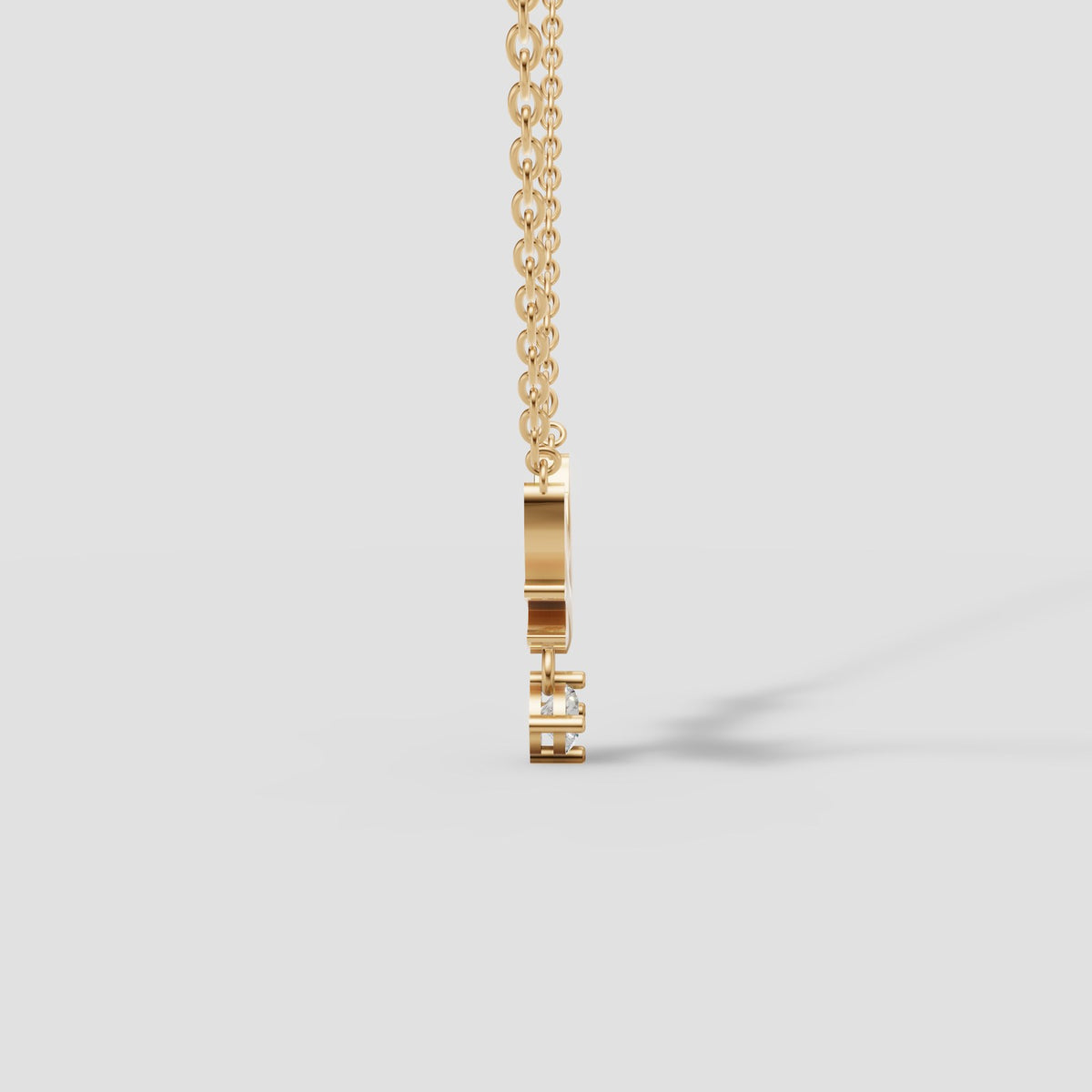 Antler Drop Necklace in Yellow Gold