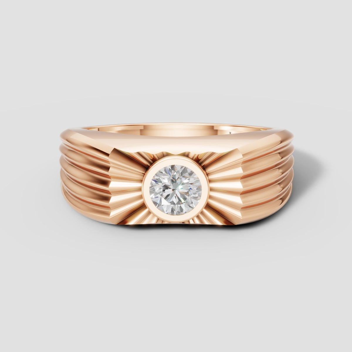 Apollo Sunburst Ring in Rose Gold
