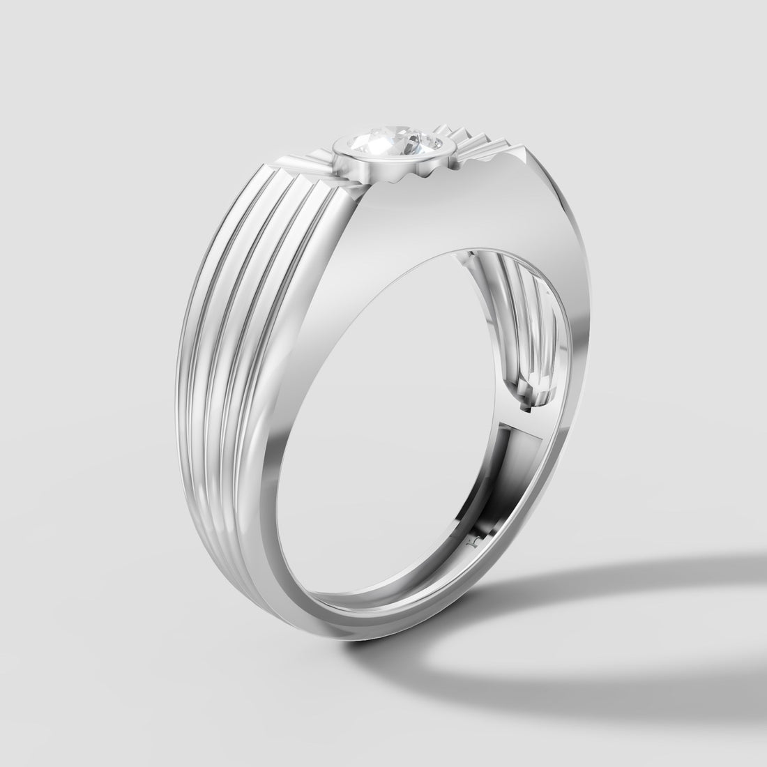 Apollo Sunburst Ring in White Gold