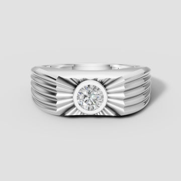 Apollo Sunburst Ring in White Gold