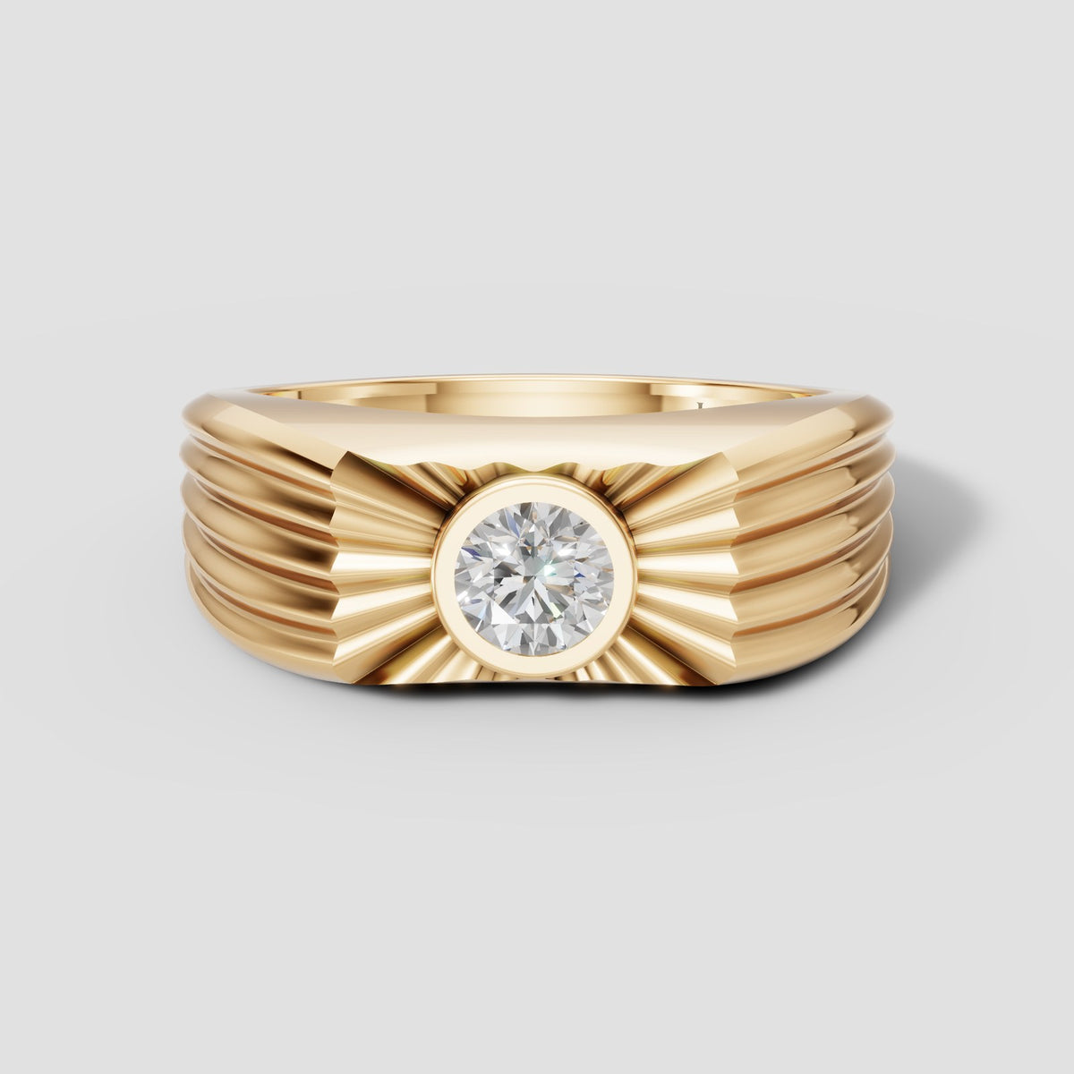 Apollo Sunburst Ring in Yellow Gold