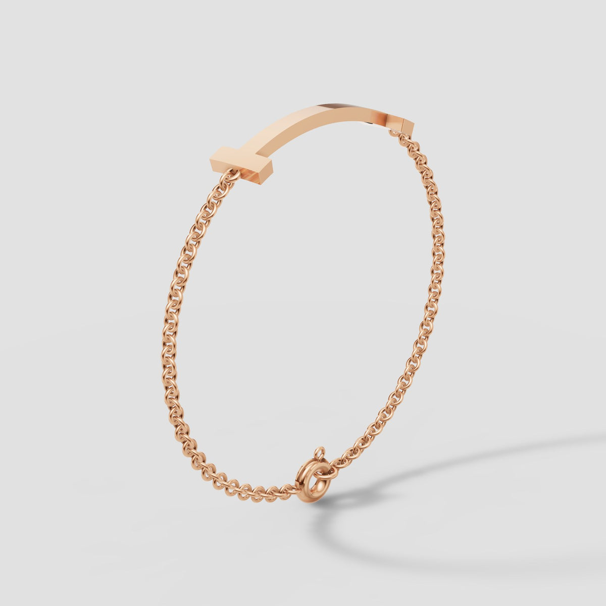 Arc Bar Chain Bracelet in Rose Gold