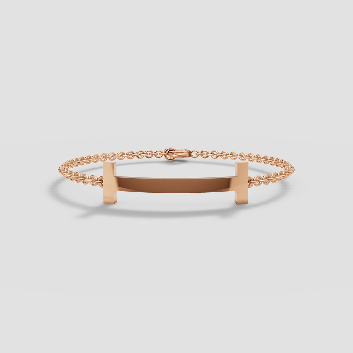 Arc Bar Chain Bracelet in Rose Gold
