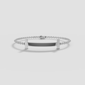 Arc Bar Chain Bracelet in White Gold