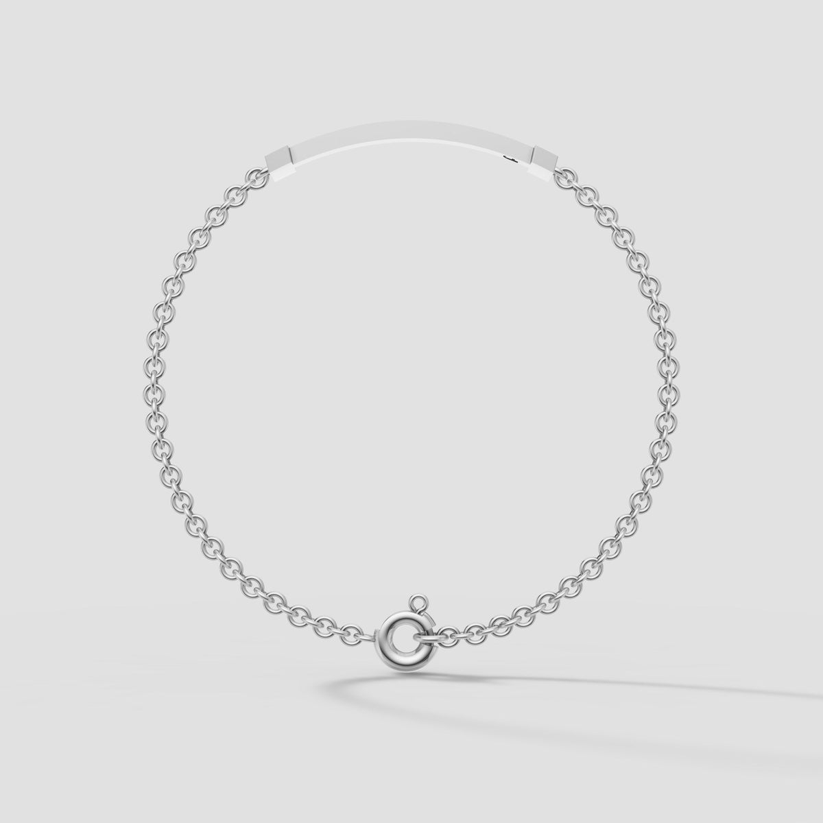 Arc Bar Chain Bracelet in White Gold