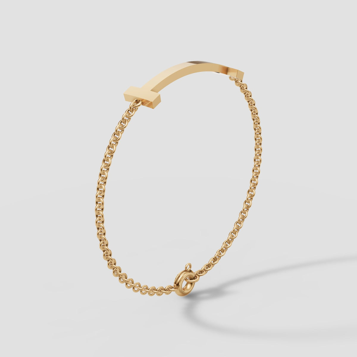 Arc Bar Chain Bracelet in Yellow Gold