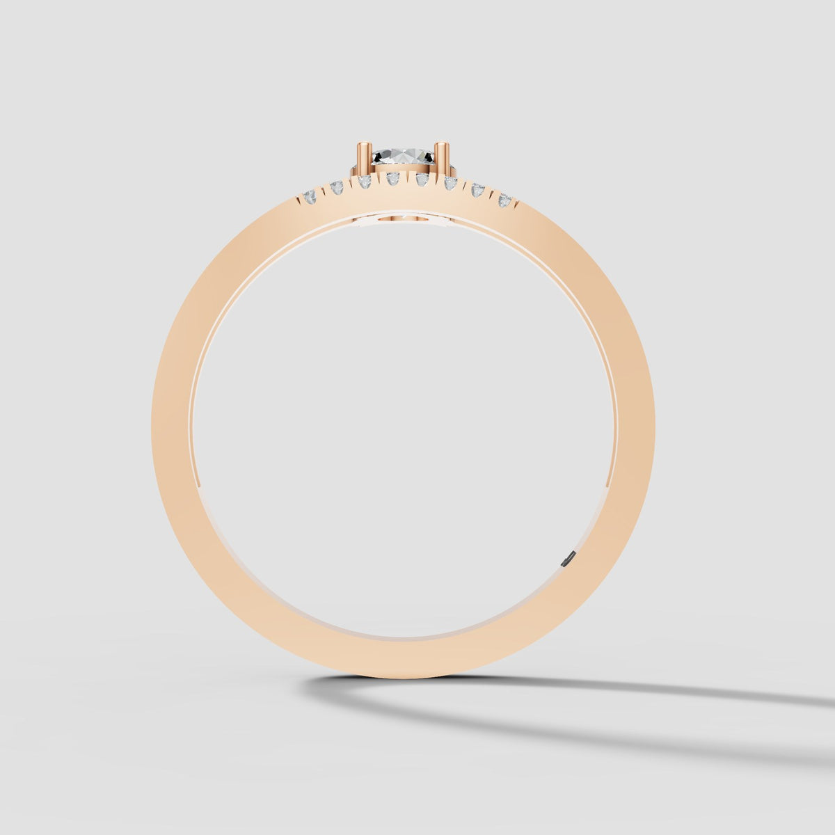 Aria Oval Halo in Rose Gold