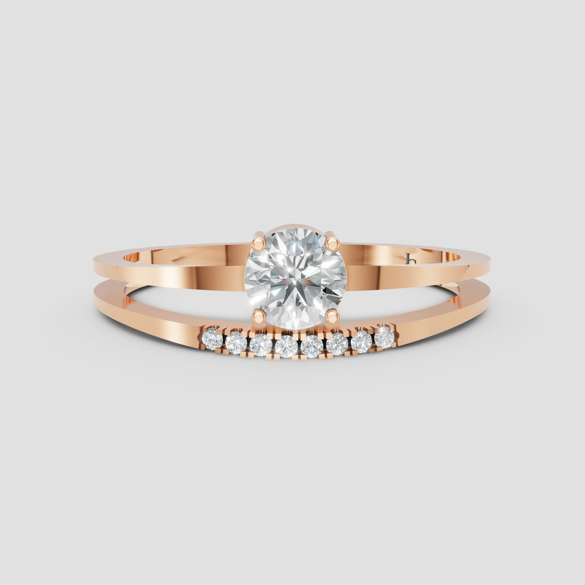 Aria Oval Halo in Rose Gold