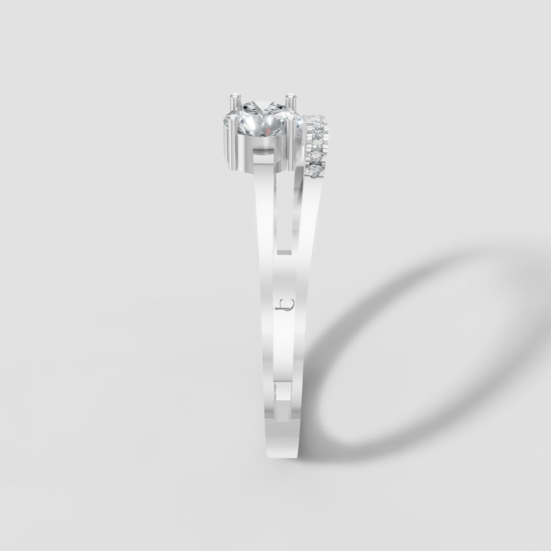 Aria Oval Halo in White Gold