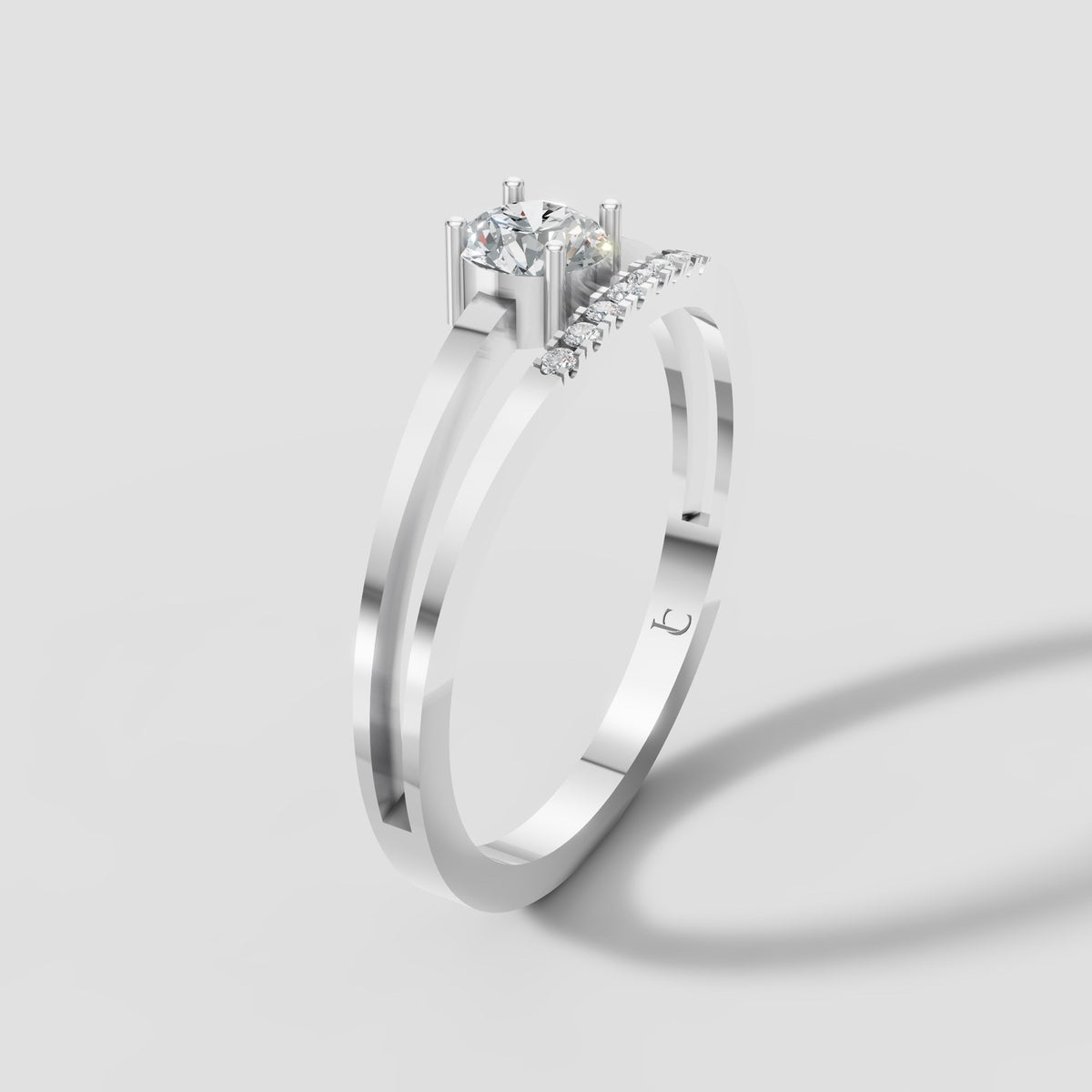 Aria Oval Halo in White Gold