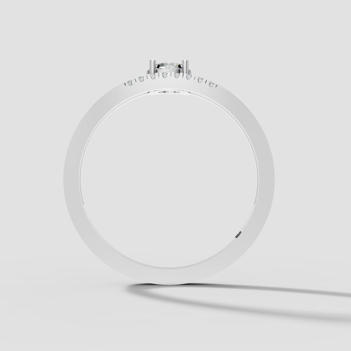 Aria Oval Halo in White Gold