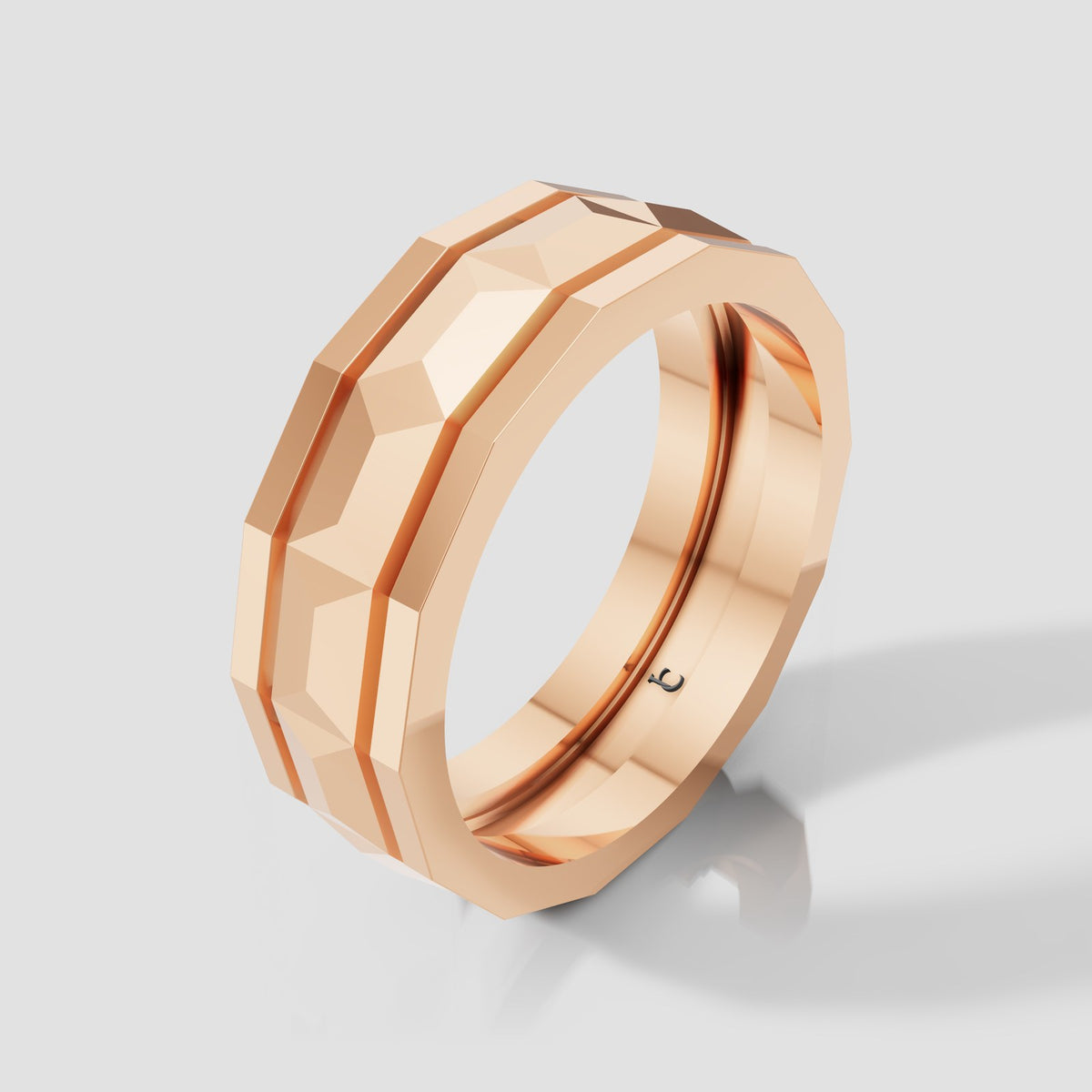 Arlo Faceted Band in Rose Gold