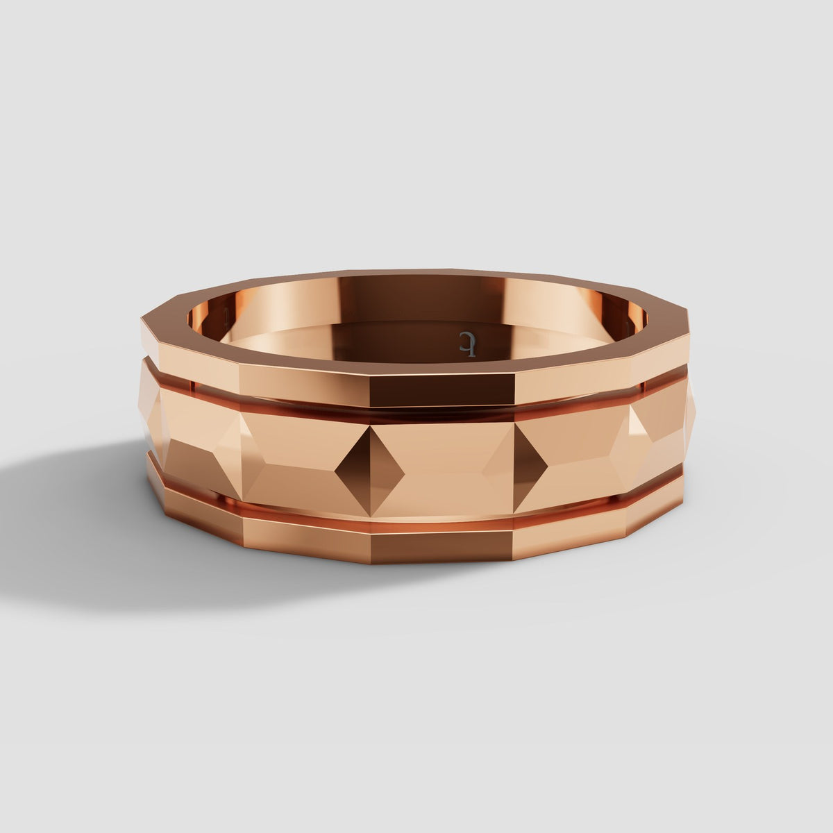 Arlo Faceted Band in Rose Gold