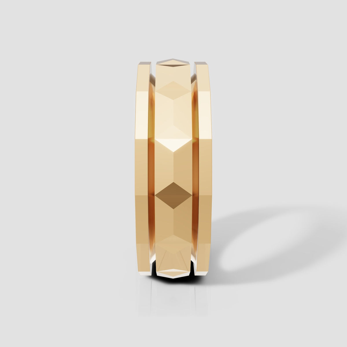 Arlo Faceted Band in Yellow Gold