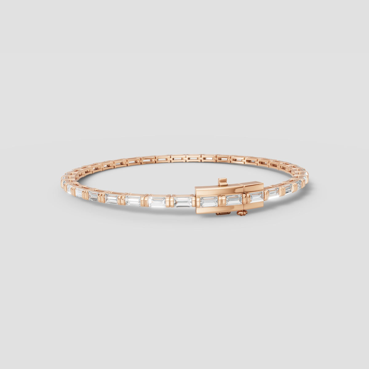 Baguette Tennis Bracelet in Rose Gold
