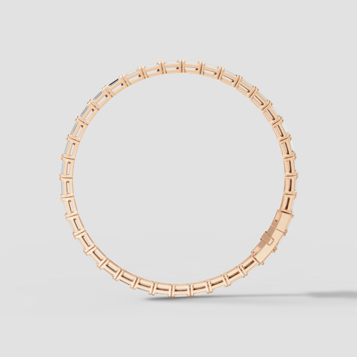 Baguette Tennis Bracelet in Rose Gold