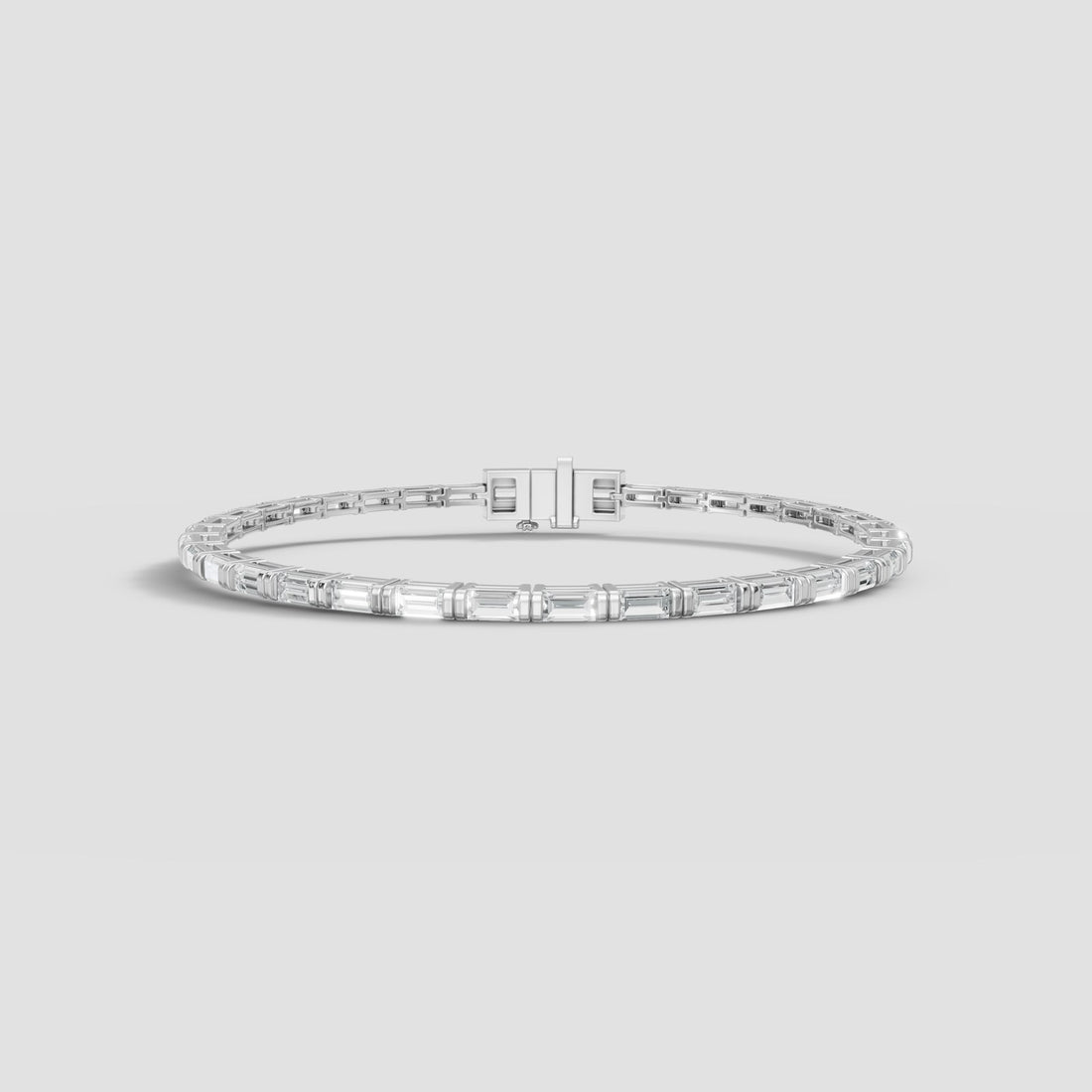 Baguette Tennis Bracelet in White Gold