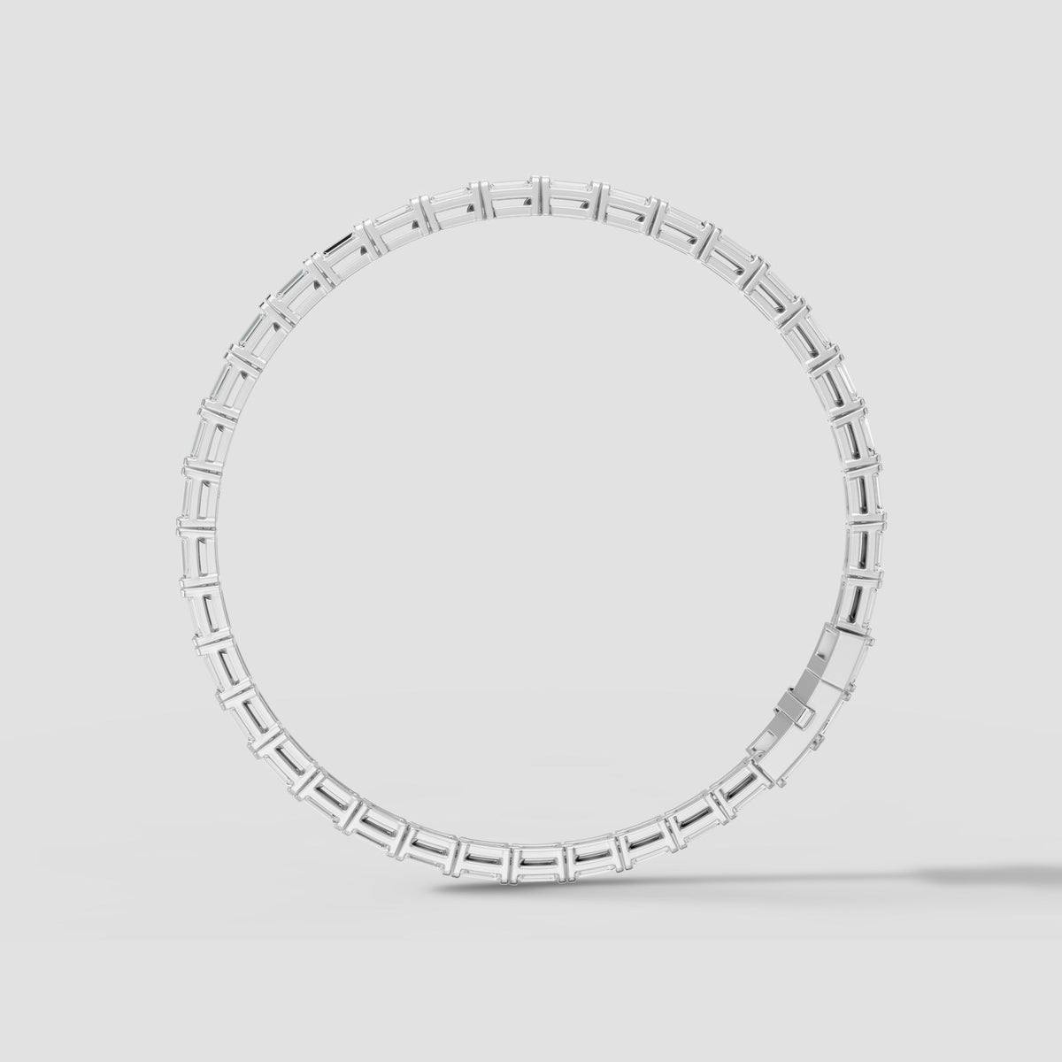 Baguette Tennis Bracelet in White Gold
