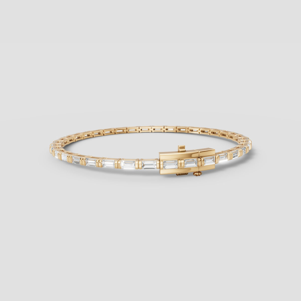 Baguette Tennis Bracelet in Yellow Gold