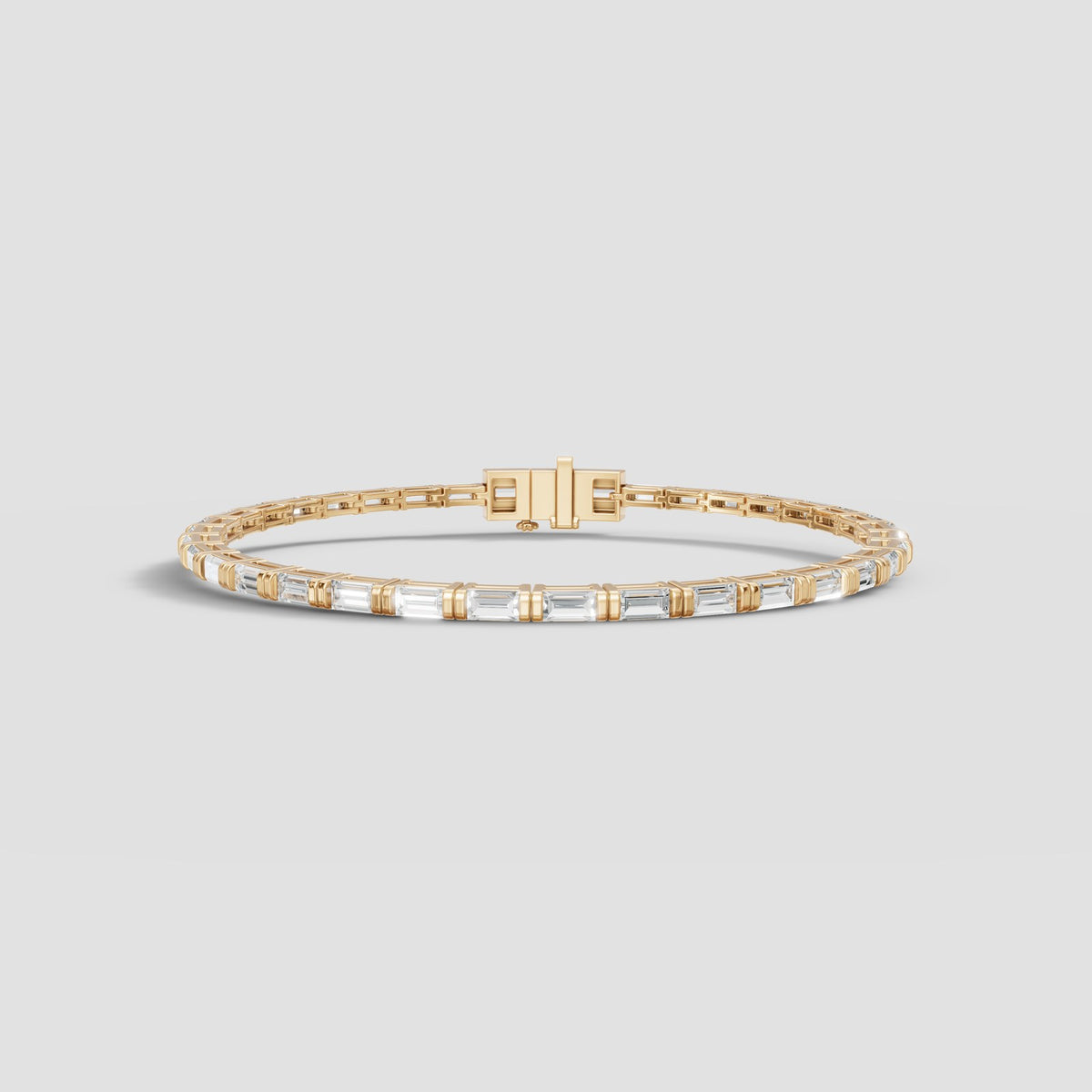 Baguette Tennis Bracelet in Yellow Gold
