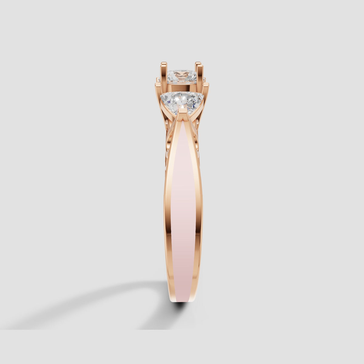 Beatrix Vintage Three Stone in Rose Gold