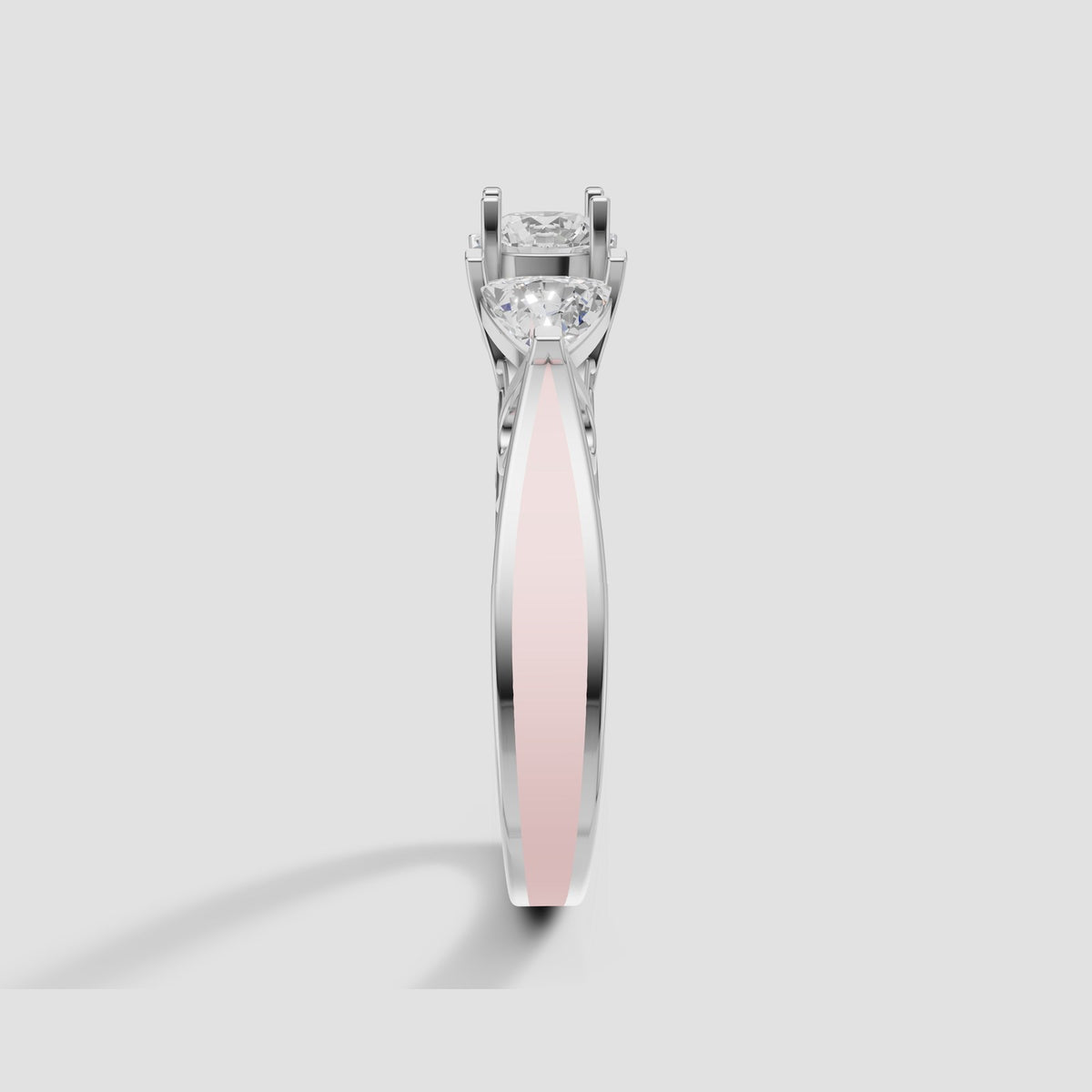 Beatrix Vintage Three Stone in White Gold