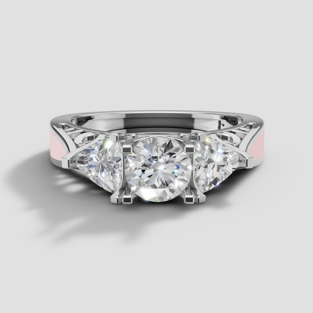 Beatrix Vintage Three Stone in White Gold