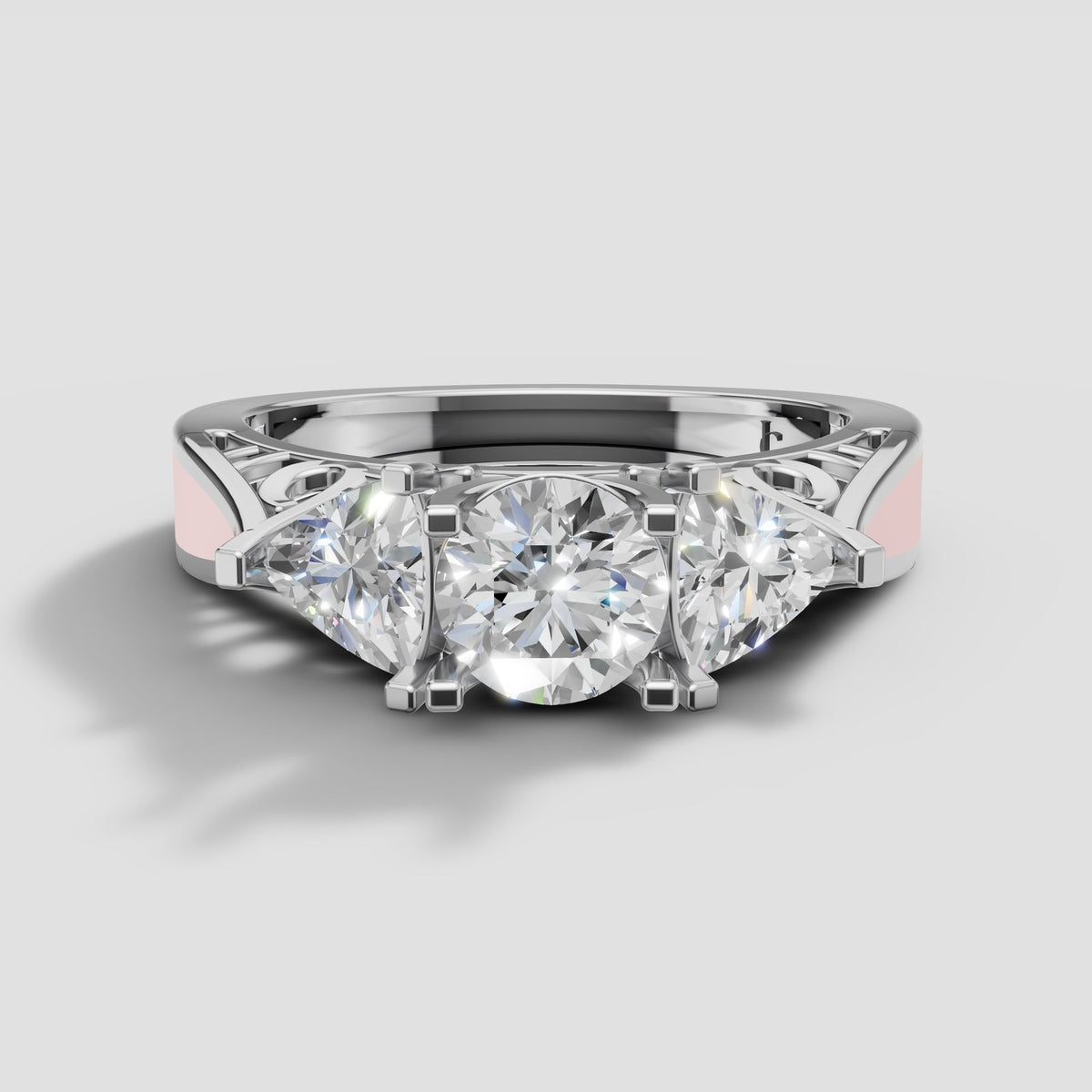 Beatrix Vintage Three Stone in White Gold