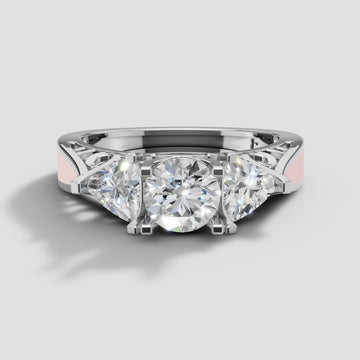 Beatrix Vintage Three Stone in White Gold