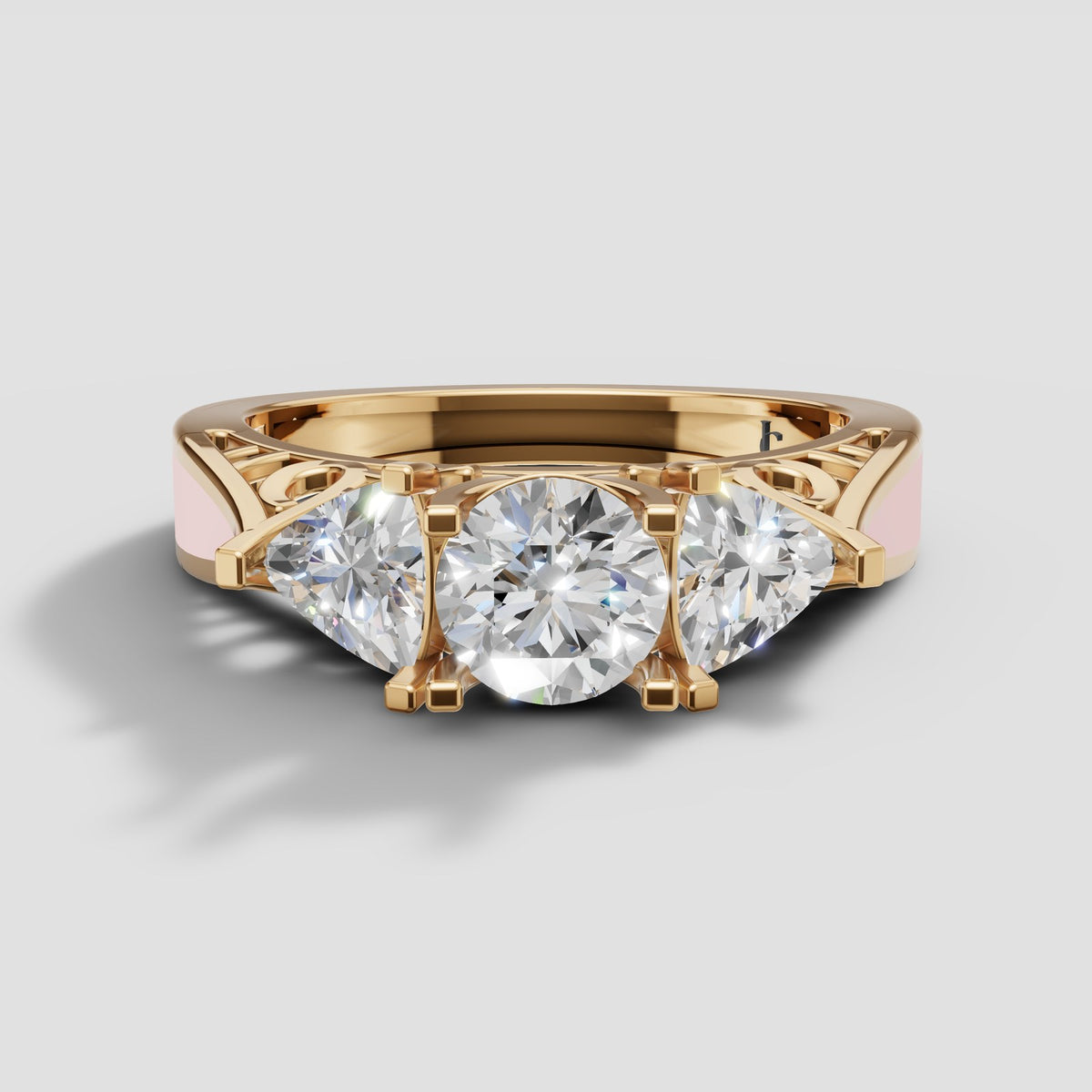 Beatrix Vintage Three Stone in Yellow Gold