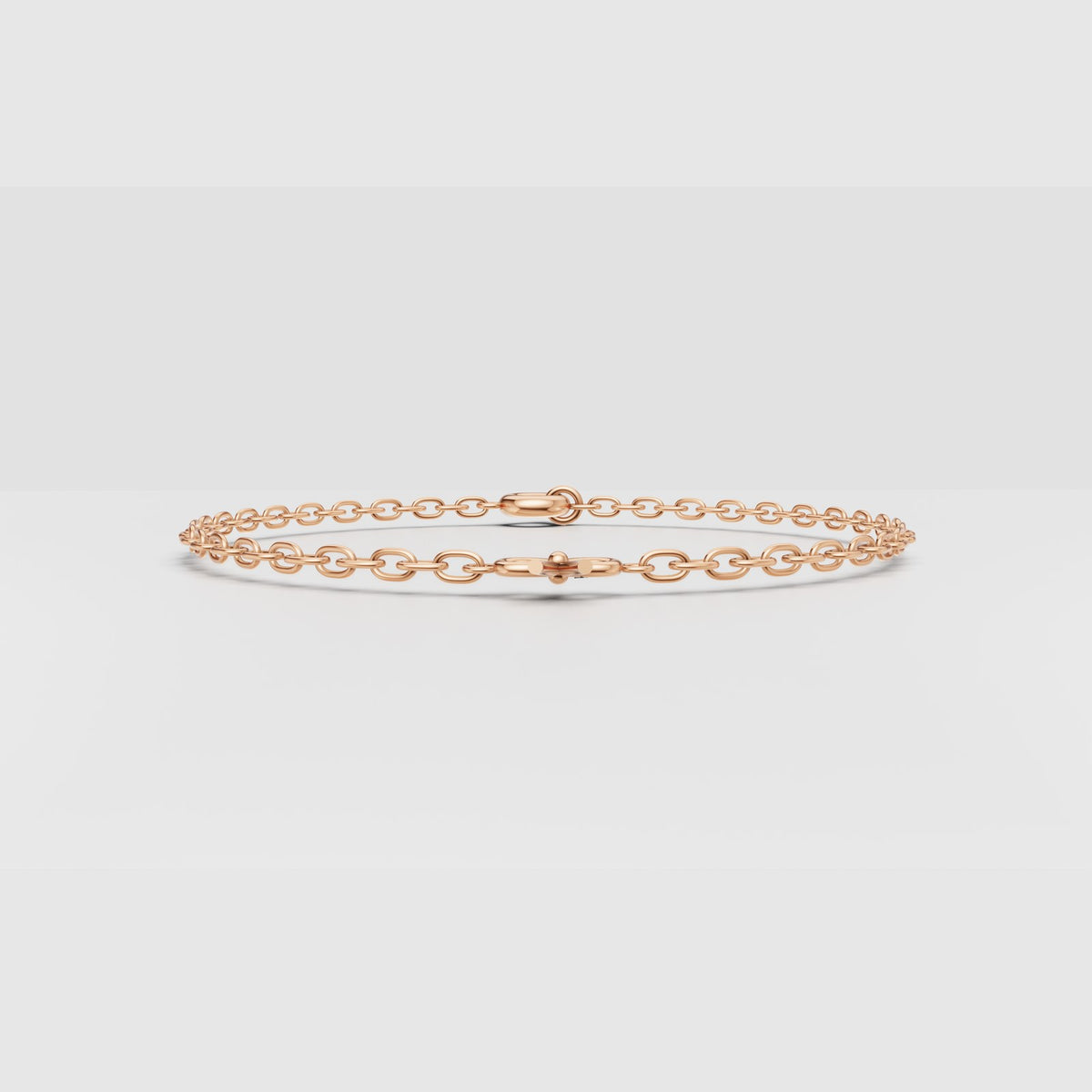 Bow Charm Chain Bracelet in Rose Gold