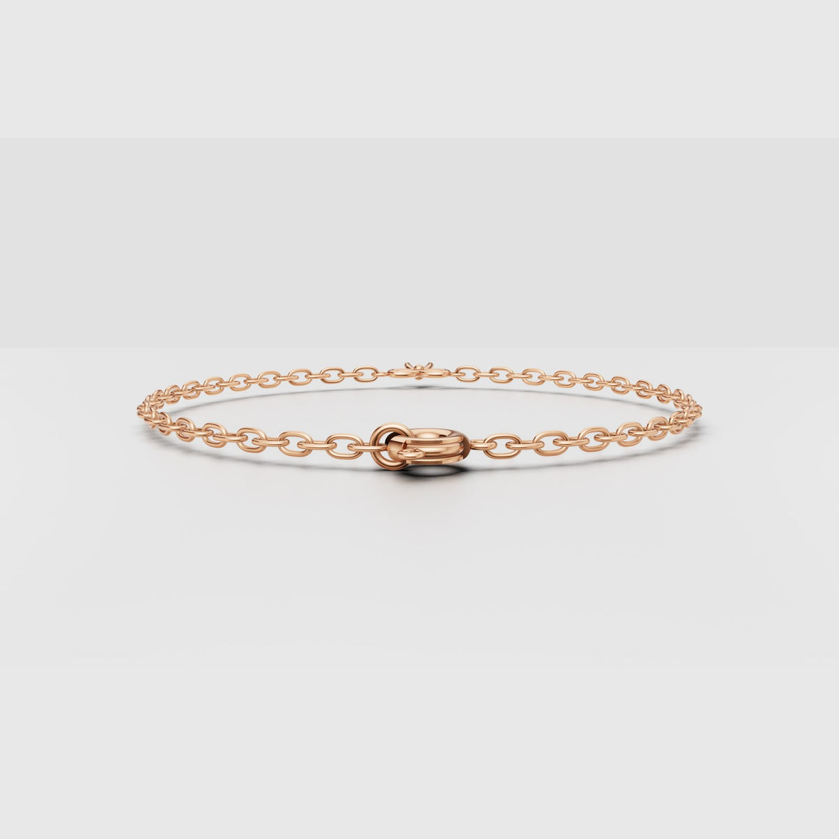 Bow Charm Chain Bracelet in Rose Gold
