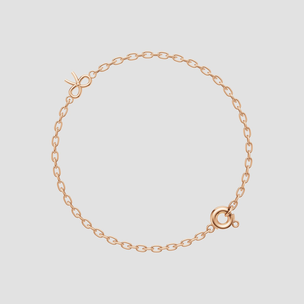 Bow Charm Chain Bracelet in Rose Gold