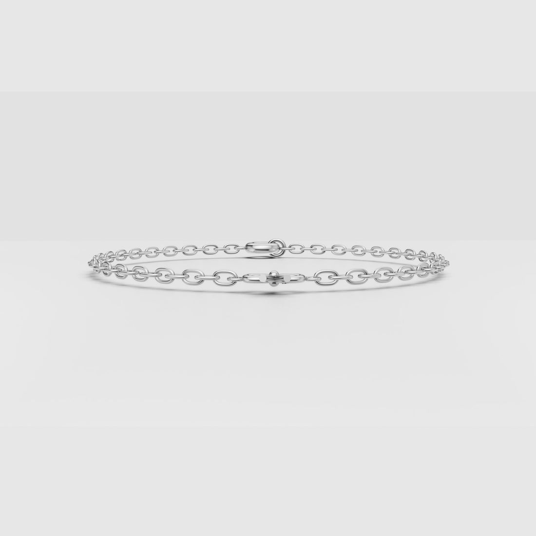 Bow Charm Chain Bracelet in White Gold
