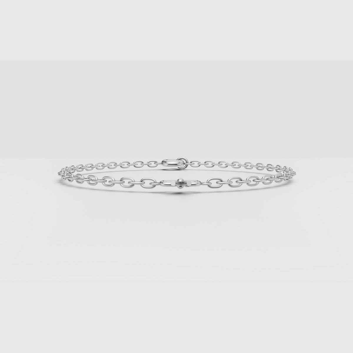 Bow Charm Chain Bracelet in White Gold
