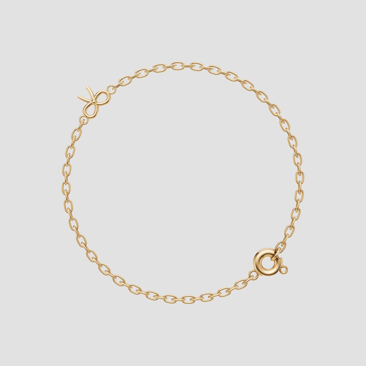 Bow Charm Chain Bracelet in Yellow Gold
