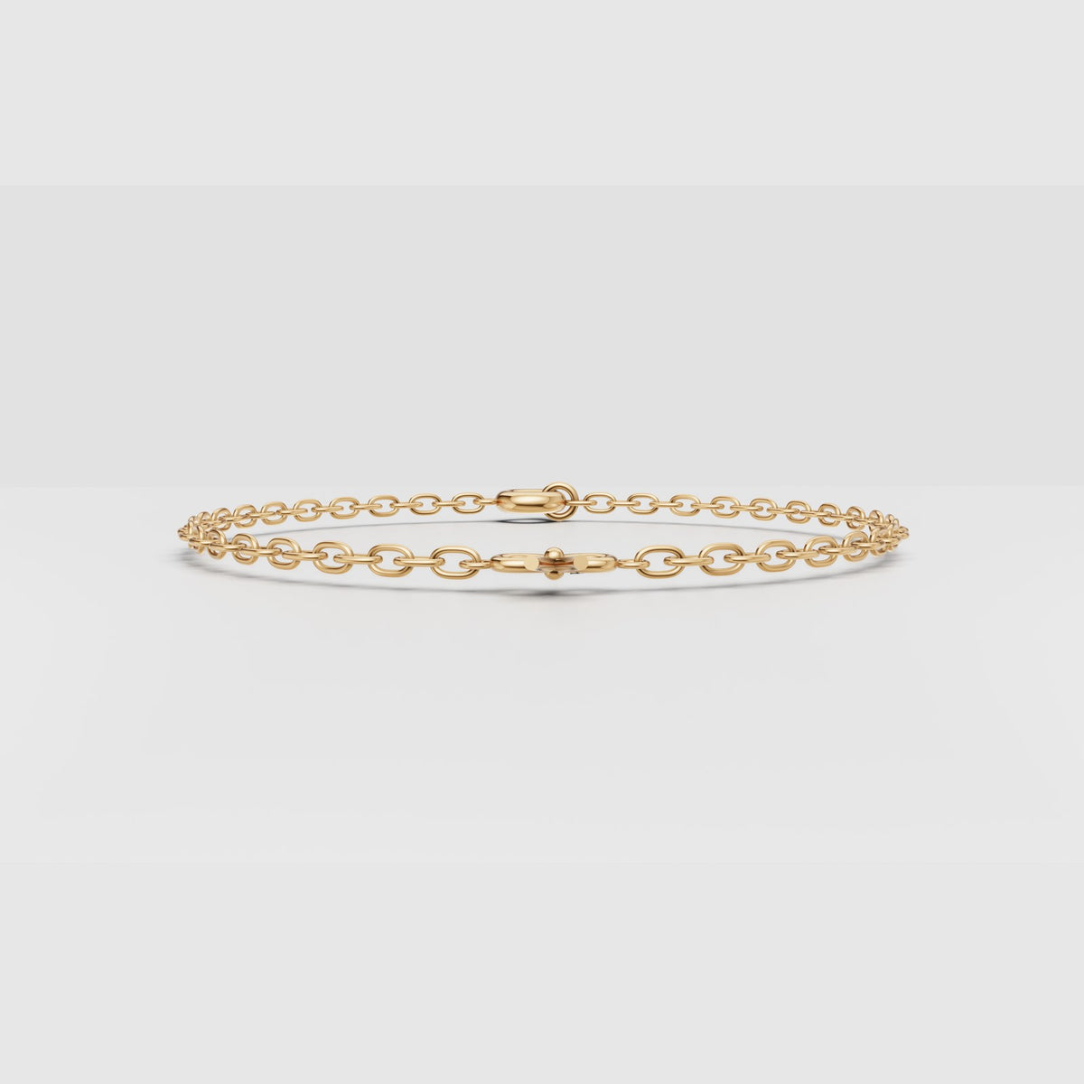 Bow Charm Chain Bracelet in Yellow Gold