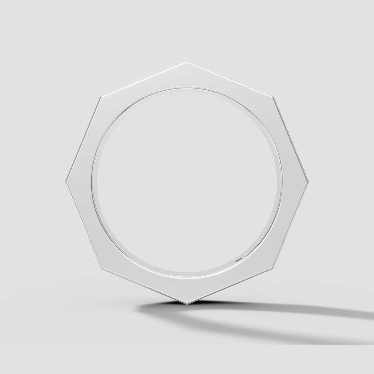Brennan Octagon Band in White Gold