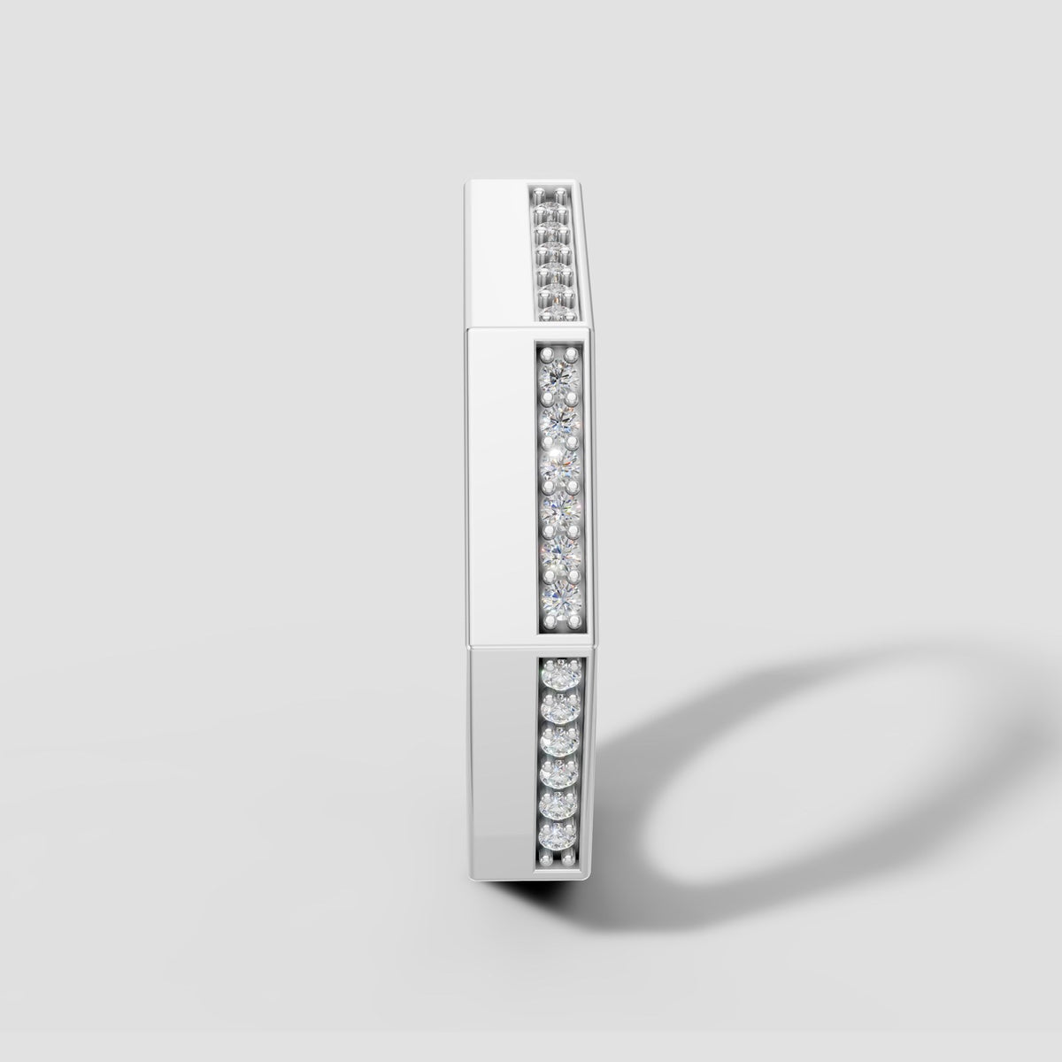 Brennan Octagon Band in White Gold