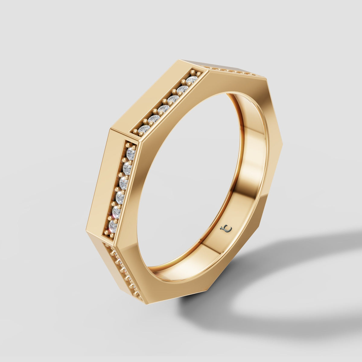 Brennan Octagon Band in Yellow Gold