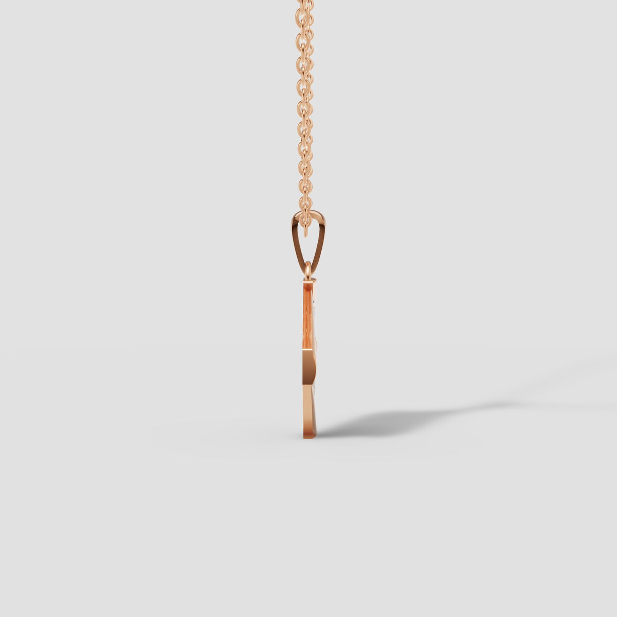 Carre Pave Pendant in Rose Gold
