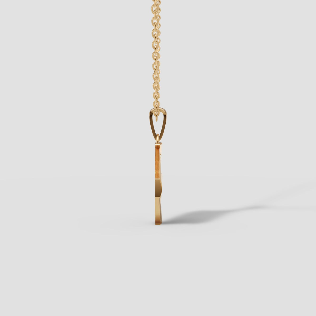 Carre Pave Pendant in Yellow Gold
