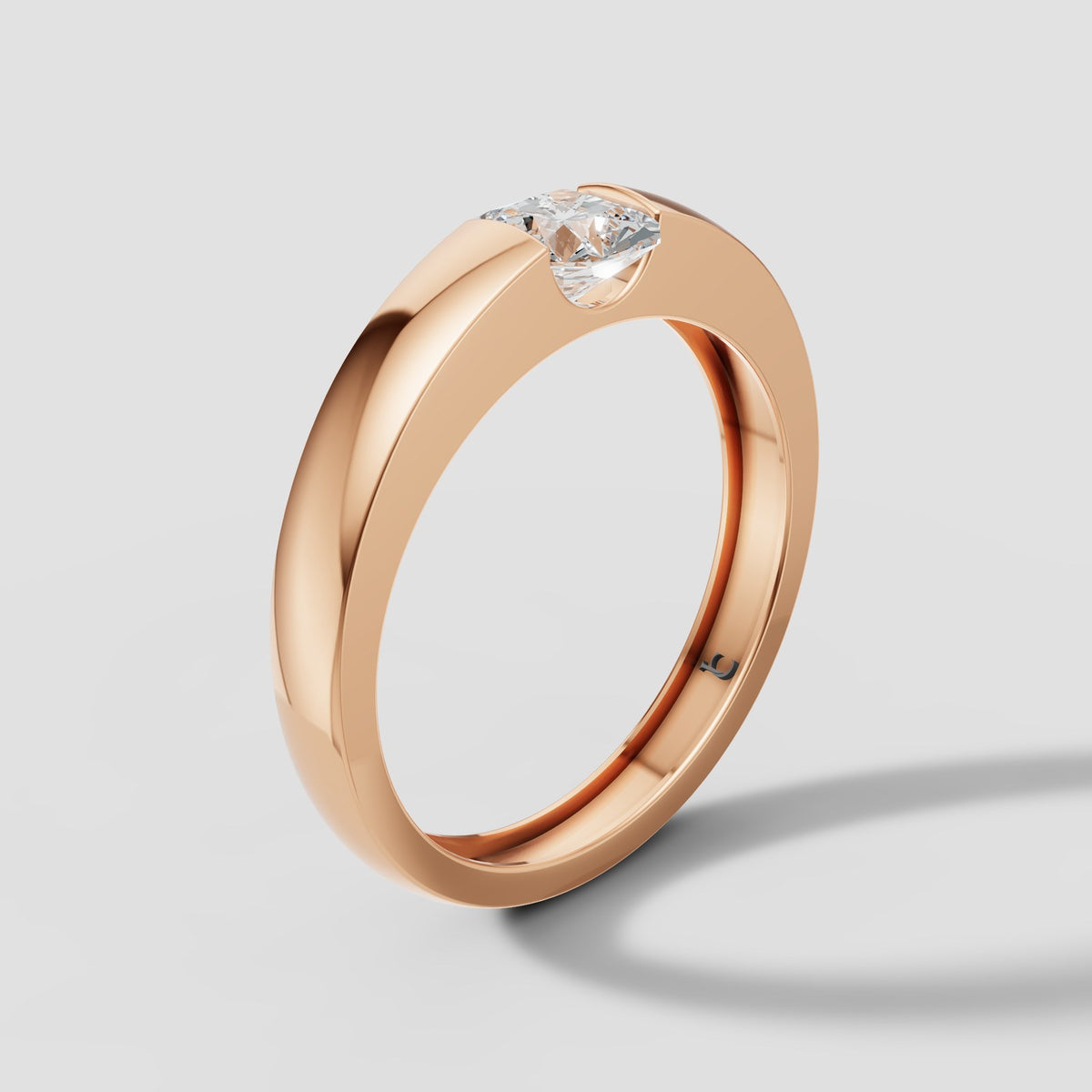 Cassius Radiant Band in Rose Gold
